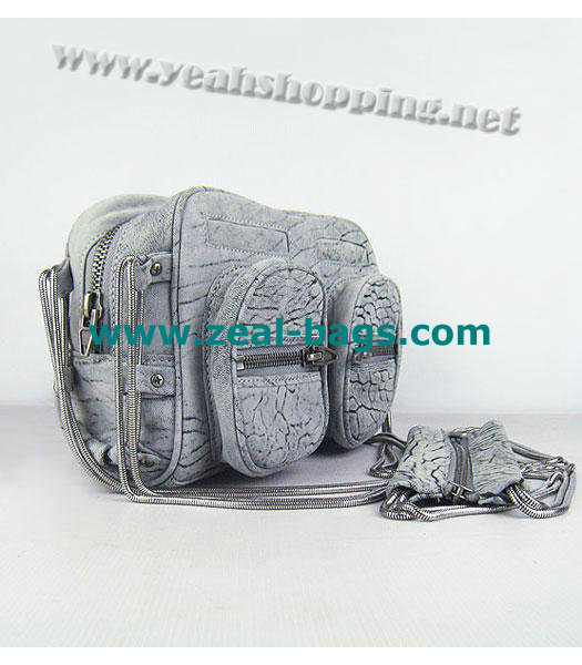 AAA Replica Alexander Wang Brenda Zip Chain Should Bag Grey Lambskin - Click Image to Close